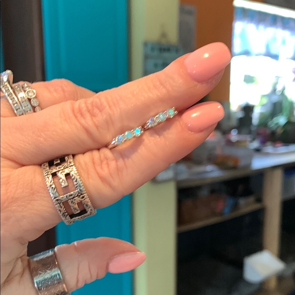 Moissanite Aurora Borealis Huggie Earrings New
